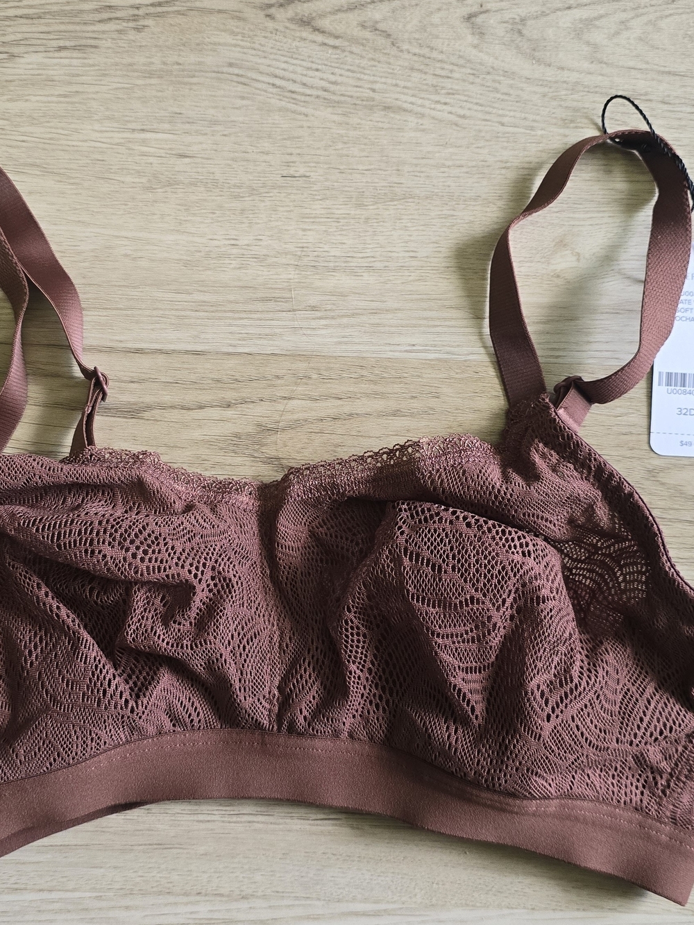 Wireless Lace Bralette in Chocolate Brown - Women Intimates